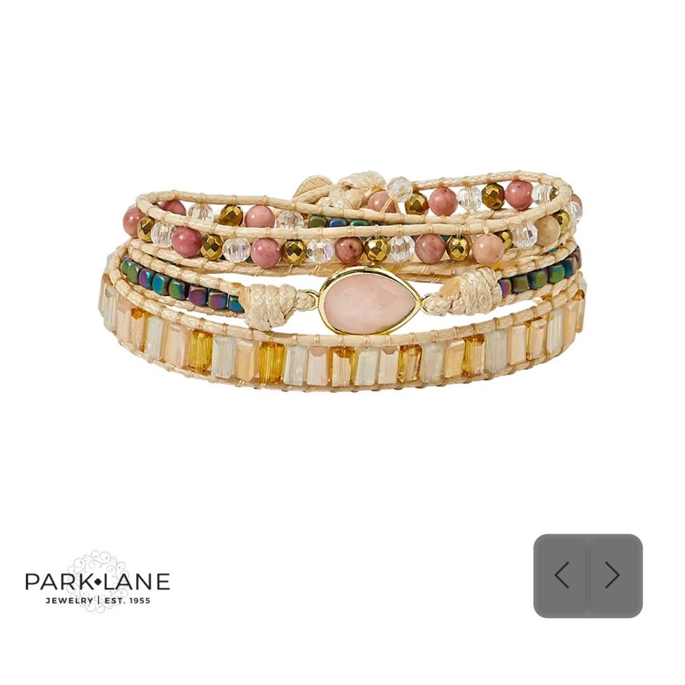 Park Lane Pink and Gold Beaded Bracelet